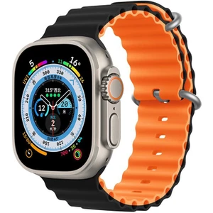 Apple Watch 38 40 41 42 44 45 49 MM Uyumlu Kordon Çift Renkli Ayarlanabilir Titanium Tokalı Şık Ocean Silicone Loop Strap