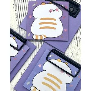 Sevimli Hayvan Desenli Mor Yapışkanlı Sekreterlik Not Defteri/ Sticky Note / Sticker/ Post-it/  Bullet Journal