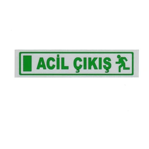 Acil Çıkış Sticker - Acil Çıkış Fosforlu Sticker