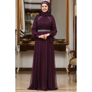 Efsane Tesettür Abiye Mor