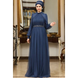 Efsane Tesettür Abiye Indigo