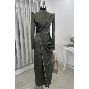 Sare Tesettür Abiye Haki