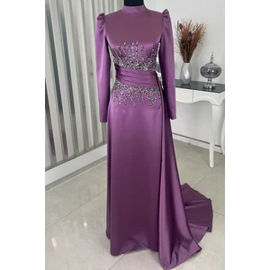 Ceyla Kuyruklu Tesettür Abiye Lila