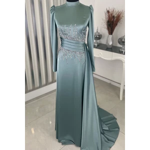 Ceyla Kuyruklu Tesettür Abiye Mint