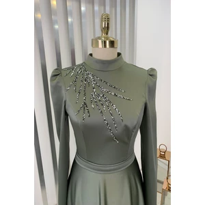 Mina Tesettür Abiye Haki