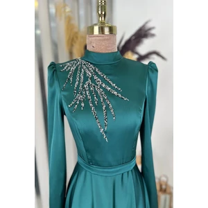 Mina Tesettür Abiye Zümrüt