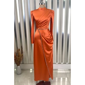 Sare Tesettür Abiye Turuncu