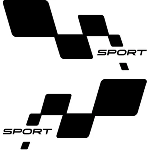 Sport Damalı Yazı Araba Oto Sticker Set Sağ ve Sol Takım