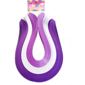 5mm 300 Quilling Kağıdı - Mor, Beyaz ve Lila 300'LÜ