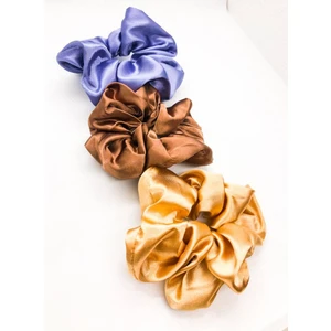 Kadın 3 ' Lü Saten  Saç Lastik Toka Seti