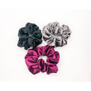 Kadın 3 ' Lü Saten  Saç Lastik Toka Seti