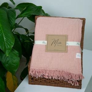 Mia Home & Baby Battal Boy Pembe 4 Kat Müslin Yatak Örtüsü - Pike