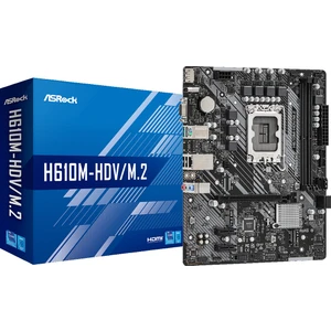 H610M Hdv/m.2 Ddr4 Soket 1700 Ddr4 3200MHZ Pcı-E 4.0, M.2, Usb3.2 HDMI DVI Dp Matx Anakart (ASRH610M-HDV)