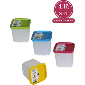 380 ml Alaska Buzdolabı Dondurucu Erzak Gıda Saklama Kabı 4'lü Set (4X380ML)