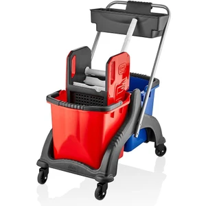 Professional Çift Kovalı Temizlik Seti Plastik Plastik Presli Kat Arabası