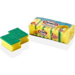 Sarı Bulaşık Süngeri Oluklu 5'li