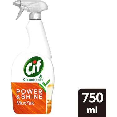 Cif Power Shine Cleanboost Sprey Temizleyici Mutfak İçin Temizleyici ve Yağ Çözücü 750