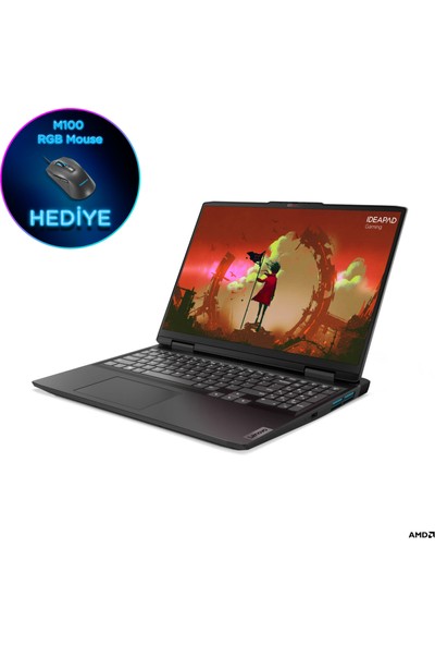 Lenovo Ideapad Gaming 3 AMD Ryzen 7 6800H 16GB 512GB SSD RTX3050Ti Freedos 16" WUXGA Taşınabilir Bilgisayar 82SC0036TX