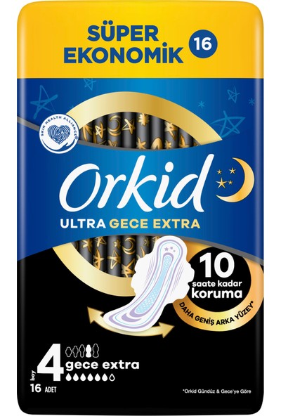Orkid Ultra Gece Extra Hijyenik Ped 16 lı