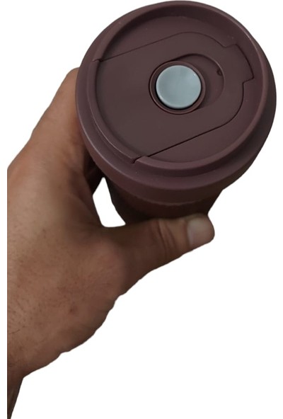 Menba Borosilikat Cam French Press Mug-Kahverengi-Kamp-Matara-Deri Kılıf-Mug