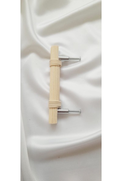 Rattan Sandık Doğal Rattan Bambu Dolap Kulpu 96 mm