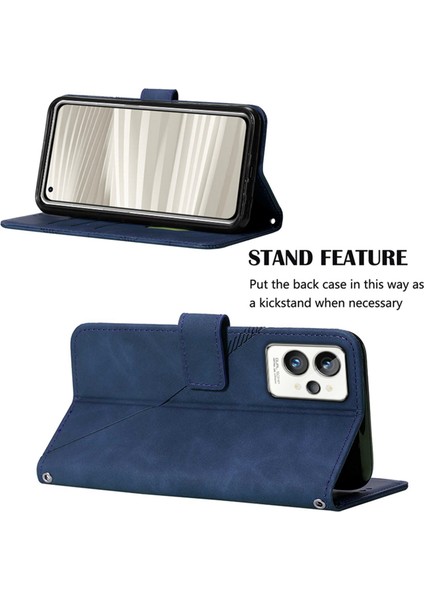 Gt 2 Pro Için Kabartmalı Pu Deri Stand Cüzdan Telefon Kılıfı - Mavi (Yurt Dışından) fiyatları