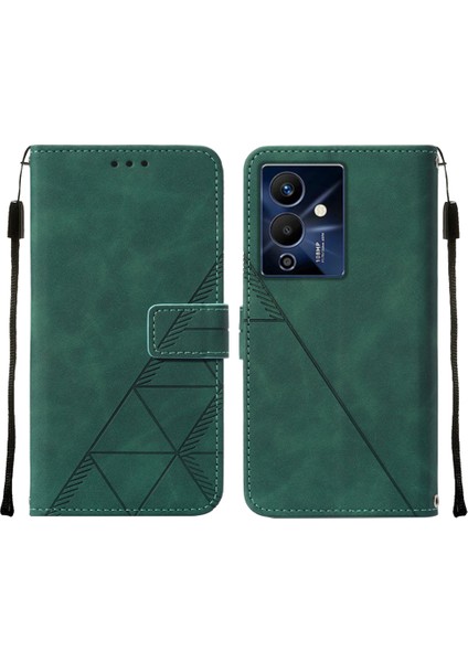 Note 12 Pro 5g Için Kabartmalı Pu Deri Stand Cüzdan Telefon Kılıfı - Yeşil (Yurt Dışından)