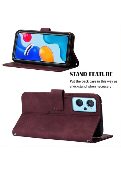 A36 / A76 / 9i Için Kabartmalı Pu Deri Stand Cüzdan Telefon Kılıfı - Kırmızı (Yurt Dışından)