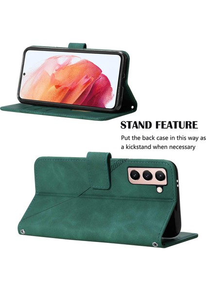 Galaxy S21 5g Için Kabartmalı Pu Deri Stand Cüzdan Telefon Kılıfı - Yeşil (Yurt Dışından) fiyatları