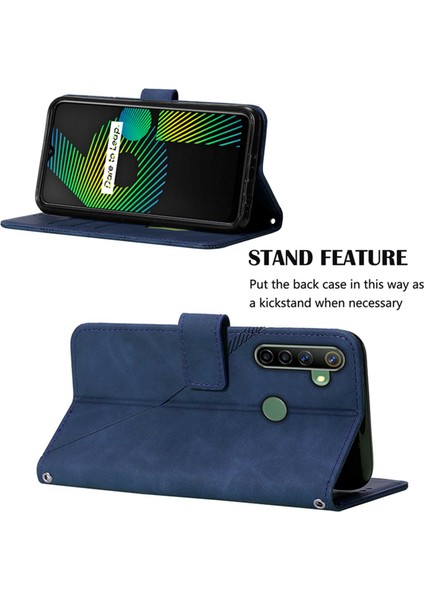 5 / 6i Için Kabartmalı Pu Deri Stand Cüzdan Telefon Kılıfı - Mavi (Yurt Dışından) fiyatları