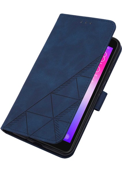 Pop 2f Için Kabartmalı Pu Deri Stand Cüzdan Telefon Kılıfı - Mavi (Yurt Dışından) modelleri