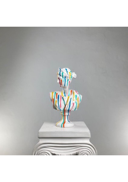Artemis "colorfall" Heykel, Büyük Boy Büst, Özel Tasarım Dekoratif Heykel, Kadın Heykeli