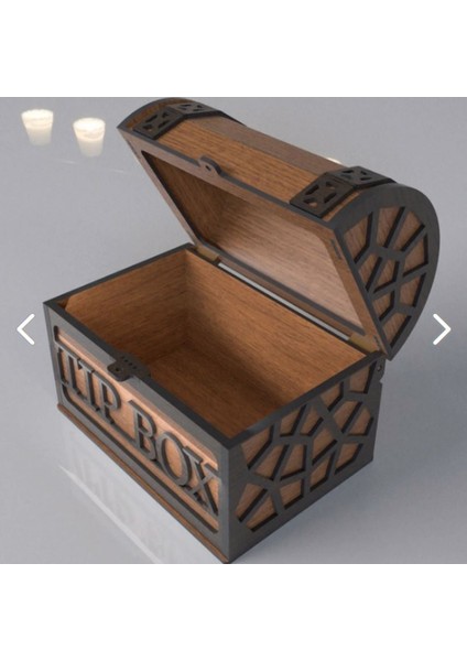 Tip Box Ahşap Kumbara Sandık Tipi Tipbox Kilitli Bahşiş Kutusu