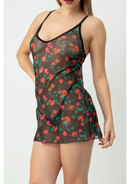 Phevos Desenli Askılı Gecelik modelleri