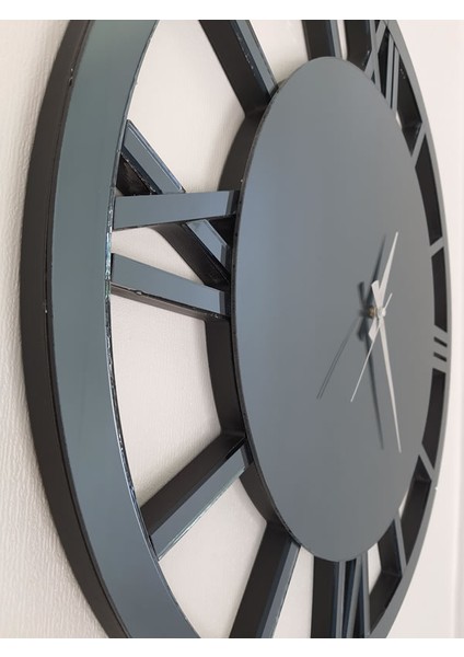 Future Smoked Model Füme Renk 70 Cm Dekoratif Aynalı Duvar Saati