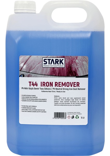 T44 Iron Remover Ph Nötr Güçlü Demir Tozu Sökücü 5 Lt