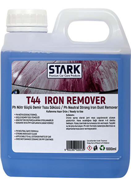 Stark Premium T44 Iron Remover Ph Nötr Güçlü Demir Tozu Sökücü 1 Lt