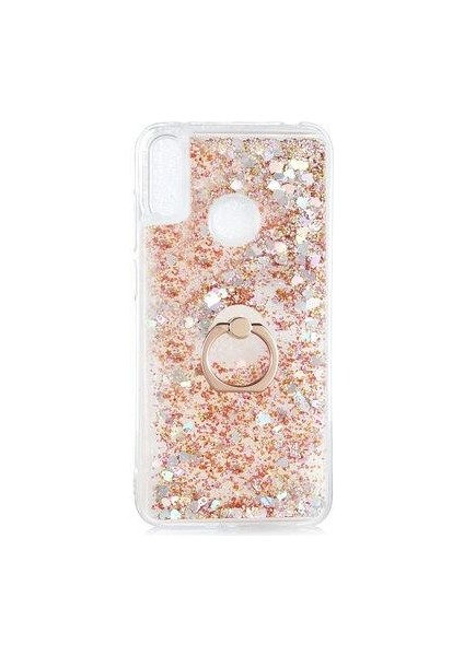 Huawei Y6 2019 Kılıf Sulu Simli Akışkan Silikon