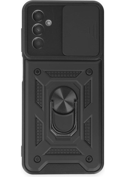 Samsung Galaxy M13 Kılıf Kamera Korumalı Sürgülü Yüzüklü Standlı Tank