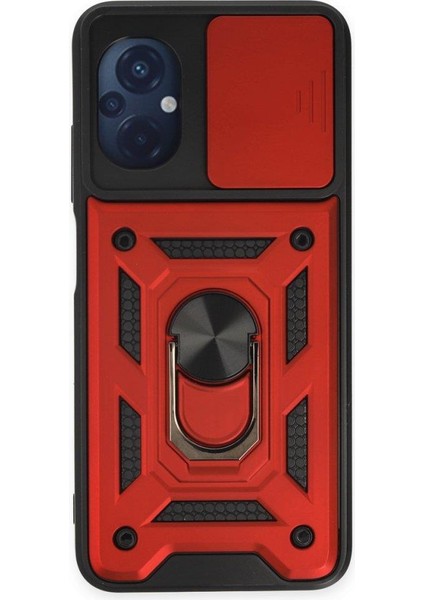 Xiaomi Poco M5 Kılıf Kamera Korumalı Sürgülü Yüzüklü Standlı Tank