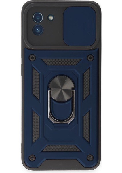 Samsung Galaxy A03 Kılıf Kamera Korumalı Sürgülü Yüzüklü Standlı Tank