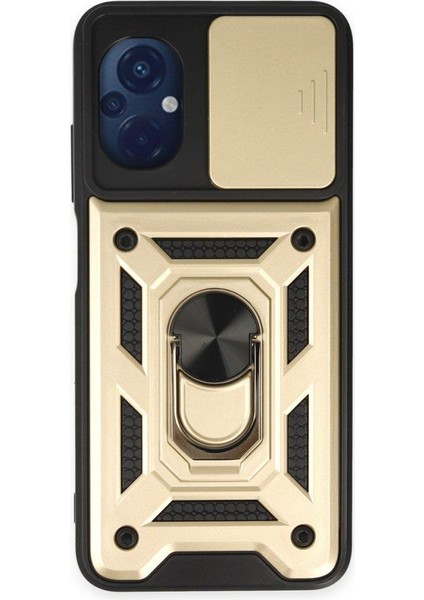 Xiaomi Poco M5 Kılıf Kamera Korumalı Sürgülü Yüzüklü Standlı Tank