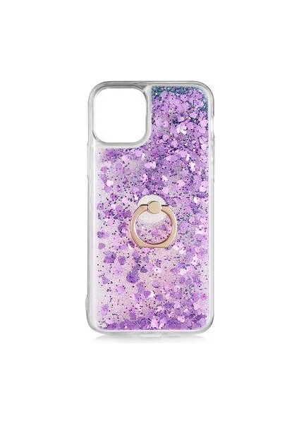 Apple iPhone 11 Pro Max Kılıf Sulu Simli Akışkan Silikon