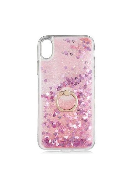 Apple iPhone Xs Max 6.5 Kılıf Sulu Simli Akışkan Silikon