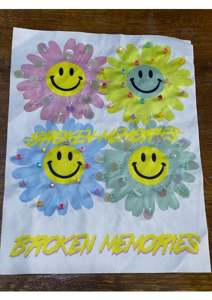 26X20 cm Gülen Papatyalar Aplike Arma Yama Dikiş Aksesuarı