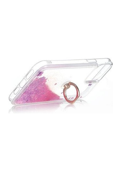 Apple iPhone 12 Pro Max Kılıf Sulu Simli Akışkan Silikon