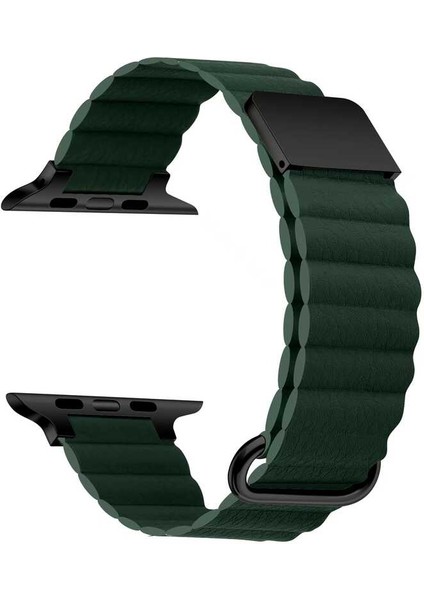 Apple Watch 7 41MM Kordon/kayış Magnetik Yapışma Metal Pu Deri Kordon/kayış