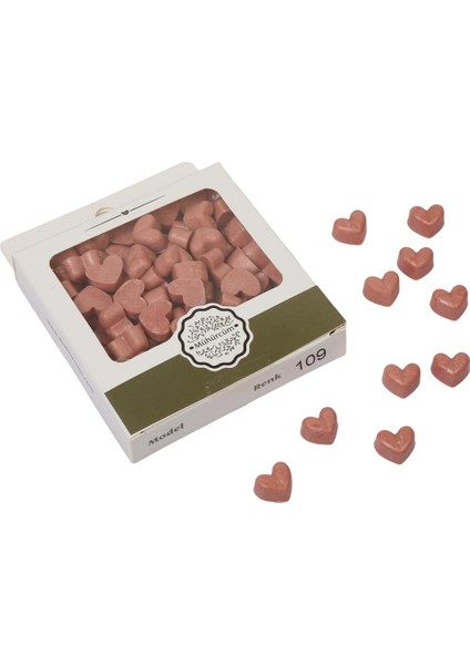 Mühür Mumu Eritme Kalp Boncuk Paket Model No: 109 Saten Gül Kurusu