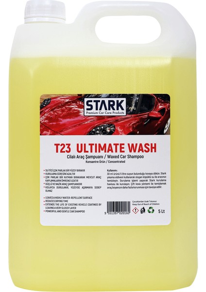 T23 Ultimate Wash Cilalı Araç Şampuanı 5 Lt