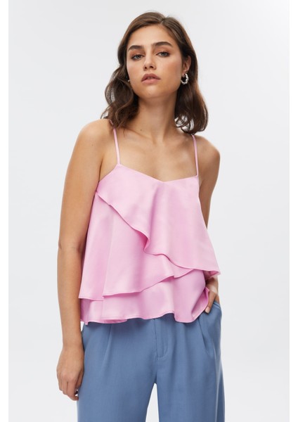 Pembe Ipli Bluz